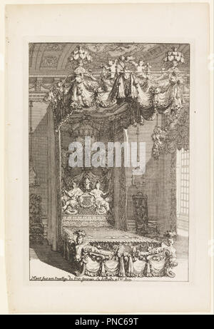 Design per un membro Bedchamber, dalla seconda Livre d'Appartement (secondo libro su interni). Data/Periodo: ca. 1702. Stampa. Attacco con incisione su bianco di cui la carta. Altezza: 338 mm (13,30 in); larghezza: 222 mm (8,74 in). Autore: Daniel Marot. Foto Stock