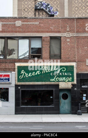 Il Green Mill Cocktail Lounge, Al Capone ritrovo, in Uptown, Chicago, IL. Foto Stock