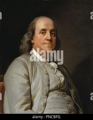 Benjamin Franklin. Data/Periodo: ca. 1785. La pittura. Olio su tela. Altezza: 724 mm (28.50 in); larghezza: 597 mm (23.50 in). Autore: Giuseppe Duplessis. Joseph Siffred Duplessis. Foto Stock