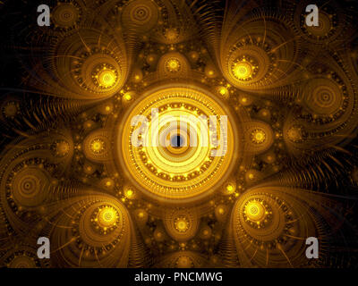 Mandala frattali - abstract di esoterico generati digitalmente immagine Foto Stock