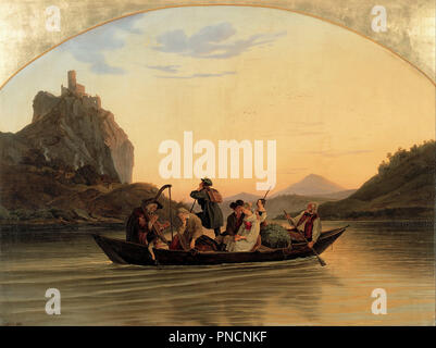 Incrocio Schreckenstein. Data/Periodo: 1837. La pittura. Olio su tela. Altezza: 1.165 mm (45.86 in); larghezza: 1,565 mm (61.61 in). Autore: Adrian Ludwig Richter. Ludwig Richter. Richter, Adrian Ludwig. Foto Stock