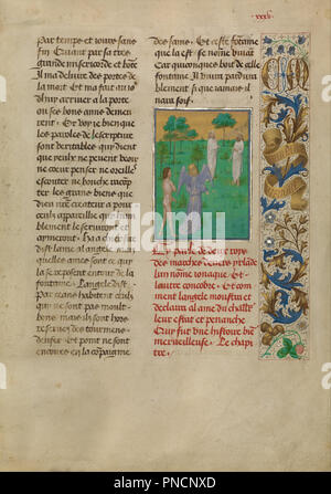 Due re di Irlanda. Data/Periodo: 1475. Folio. Tempere, foglia oro, oro dipingere e inchiostro su pergamena. Altezza: 363 mm (14,29 in); larghezza: 262 mm (10,31 in). Autore: Simon Marmion. Foto Stock