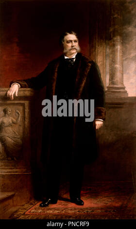 Chester Alan Arthur. Data/Periodo: 1885. La pittura. Olio su tela Olio su tela. Altezza: 2,419.35 mm (95,25 in); larghezza: 1,504.95 mm (59.25 in). Autore: Daniel Huntington. Huntington, Daniel. Foto Stock