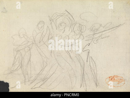 *** Composizione Studio 27. Disegno. Grafite su carta. Altezza: 127 mm (5 in); larghezza: 178 mm (7 in). Autore: George Romney. Foto Stock