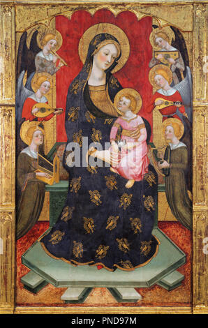 Vergine degli Angeli. Data/Periodo: ca. 1385. La pittura. Tempera e foglia oro su legno. Altezza: 1,958 mm (77.08 in); larghezza: 859 mm (51.57 in). Autore: PERE SERRA. Serra, Pere. Foto Stock