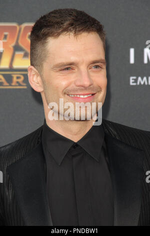 Sebastian Stan presso la Premiere mondiale di Marvel Studios' 'vendicatori: guerra infinita" tenutasi a Hollywood Blvd. in Hollywood, CA, 23 aprile 2018. Foto di Giuseppe Martinez / PictureLux Foto Stock