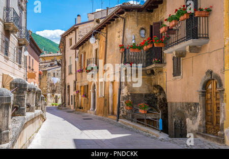Vista panoramica di Scanno, provincia di L'Aquila, Abruzzo, Italia centrale. Foto Stock