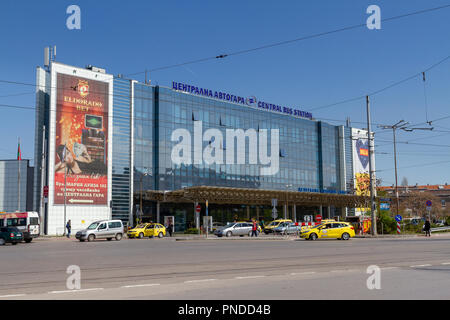 La stazione centrale degli autobus a Sofia, Bulgaria. Foto Stock