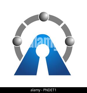 Logo astratto per l'azienda. Corporate identity design elemento. Real estate, il blocco di sicurezza Illustrazione Vettoriale