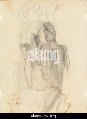 *** Composizione Studio 48. Disegno. Grafite su carta. Altezza: 165 mm (6,49 in); larghezza: 127 mm (5 in). Autore: George Romney. Foto Stock