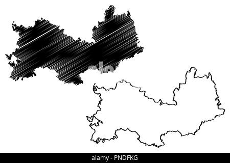 Mordovia (Russia, soggetti della Federazione Russa, Repubbliche di Russia) mappa illustrazione vettoriale, scribble schizzo Repubblica di Mordovia mappa Illustrazione Vettoriale