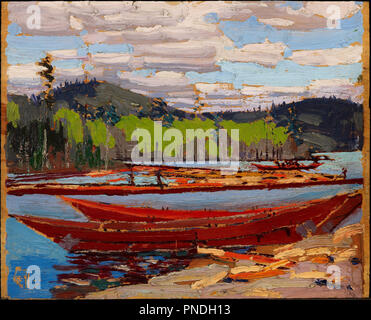 Bateaux barche. Data/Periodo: 1916. La pittura. Olio su legno. Larghezza: 26,8 cm. Altezza: 21,5 cm (generale). Autore: TOM THOMSON. Foto Stock