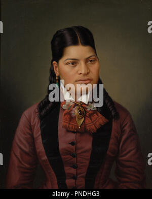 Ragazza Maori. Data/Periodo: ca. 1874. La pittura. Olio su tela. Altezza: 673 mm (26.49 in); larghezza: 546 mm (21.49 in). Autore: Gottfried Lindauer. Foto Stock