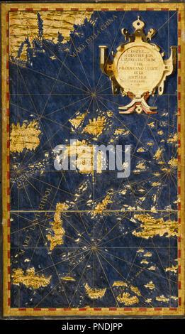 Isole Molucche e parte delle Filippine. Data/Periodo: 1563. Pittura Di Olio su legno. Altezza: 115 mm (4,52 in); larghezza: 67 mm (2.63 in). Autore: Egnazio Danti. IGNAZIO Danti. Foto Stock