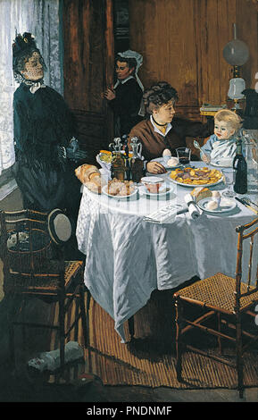 Il pranzo. Data/Periodo: 1868. La pittura. Olio su tela. Larghezza: 151 cm. Altezza: 231,5 cm (completa). Autore: Claude Monet. MONET, CLAUDE. Foto Stock