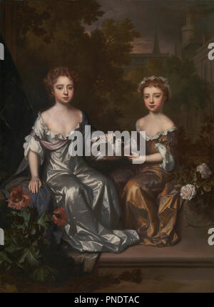 Ritratto di Henrietta e Maria Hyde. Data/Periodo: ca. 1683-85. La pittura. Olio su tela. Altezza: 153 cm (60,2 in); larghezza: 112 cm (44 in). Autore: Willem Wissing. Foto Stock