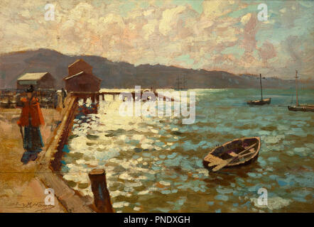 Porto di Wellington. Data/Periodo: 1894. La pittura. Olio su pannello. Altezza: 228 mm (8,97 in); larghezza: 336 mm (13,22 in). Autore: James M. Nairn. Foto Stock