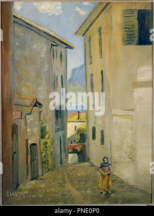 Strada di Lugano. Data/Periodo: 1893. La pittura. Olio su tela. Altezza: 24 mm (0.94 in); larghezza: 18 mm (0.70 in). Autore: Louis Eilshemius. Foto Stock