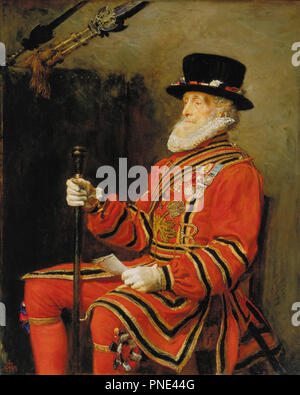 La Yeoman della Guardia. Data/Periodo: 1876. La pittura. Olio su tela. Altezza: 139,7 cm (55 in); larghezza: 111.8 cm (44 in). Autore: John Everett Millais. MILLAIS, Sir John Everett. Foto Stock