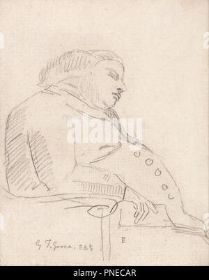 Francesco Grose addormentato in una sedia. Ritratto. Grafite su medie, crema, moderatamente textured carta intessuta. Altezza: 184 mm (7,24 in); larghezza: 168 mm (6,61 in). Autore: Paul Sandby. Foto Stock