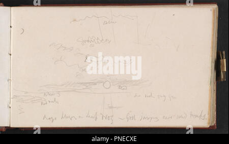 Il taccuino di canale. Data/Periodo: ca. 1845. Disegno. Grafite su media, leggermente strutturata, bianco carta intessuta. Altezza: 95 mm (3,74 in); larghezza: 159 mm (6,25 in). Autore: J. M. W. Turner. Foto Stock