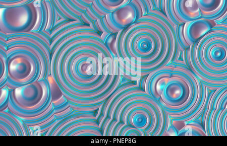 Abstract sfondo con cerchi colorati sotto forma di onde sonore provenienti da un altoparlante. Foto Stock