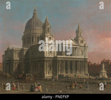 Cattedrale di San Paolo. Data/Periodo: ca. 1754. La pittura. Olio su tela. Altezza: 52,1 cm (20,5 in); Larghezza: 61,6 cm (24,2 in). Autore: CANALETTO. Foto Stock