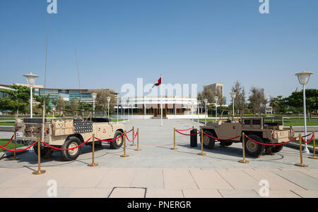 Vista della casa europea dove gli Emirati Arabi Uniti è stata formata in Dubai Emirati Arabi Uniti, Emirati arabi uniti Foto Stock