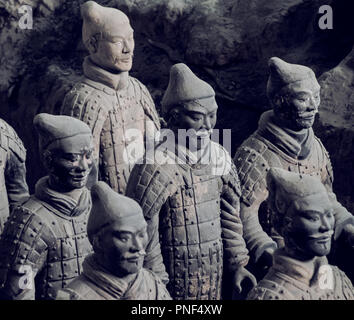 L'Esercito di Terracotta nel museo di Qin Shi Huang della tomba di Shaanxi Cina Foto Stock