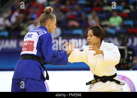 Baku in Azerbaijan. Xx Settembre, 2018. Funa Tonaki (JPN), 20 settembre 2018 - Judo : Mondo Judo Championships Baku 2018 Donna -48kg partita finale a livello nazionale ginnastica Arena a Baku, in Azerbaijan. Credito: Sho Tamura AFLO/sport/Alamy Live News Foto Stock