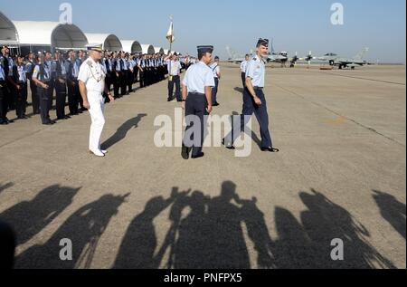 En moron de la Frontera (Sevilla), el Rey Felipe vi visita la Base Aerea. 1 21/09/2018 re Felipe VI visiti la Base Aerea di Moron de la Frontera a Siviglia il 21 settembre 2018 888/Cordon premere Foto Stock