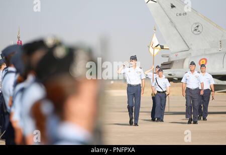 En moron de la Frontera (Sevilla), el Rey Felipe vi visita la Base Aerea. 1 21/09/2018 re Felipe VI visiti la Base Aerea di Moron de la Frontera a Siviglia il 21 settembre 2018 888/Cordon premere Foto Stock