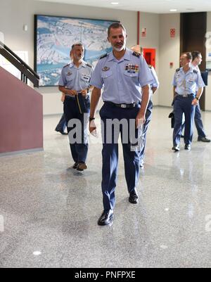 En moron de la Frontera (Sevilla), el Rey Felipe vi visita la Base Aerea. 1 21/09/2018 re Felipe VI visiti la Base Aerea di Moron de la Frontera a Siviglia il 21 settembre 2018 888/Cordon premere Foto Stock