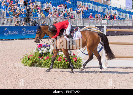 Molla del mulino, NC. 20 set 2018. FEI WEG Tryon 2018 Prosegue con i salti e le gare di salto con l. Foto Stock