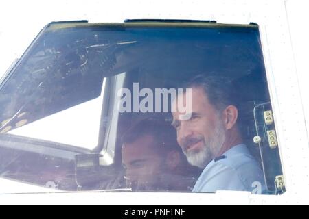 En moron de la Frontera (Sevilla), el Rey Felipe vi visita la Base Aerea. 2. 21/09/2018 il re Felipe VI visiti la Base Aerea di Moron de la Frontera a Siviglia il 21 settembre 2018 888/Cordon premere Foto Stock