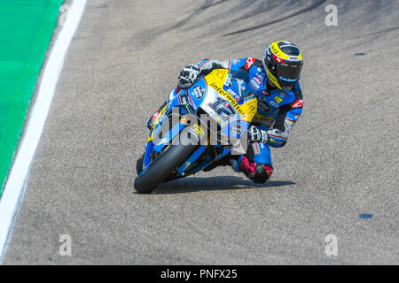 Alcaniz, Spagna. Xxi Spagna 2018. THOMAS LUTHI (12) della Svizzera e EG 0,0 Marc VDS durante il moto GP Libere 2 dell'Aragona Grand Prix al Motorland pista di Alcaniz in Spagna su Settembre 21, 2018 (Foto: Alvaro Sanchez) Credito: CORDON PREMERE/Alamy Live News Foto Stock