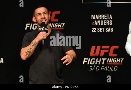 Sao Paulo, Brasile. Xxi Sett 2018. PESAGEM UFC Fight Night MARRETA X ANDERS - Munhoz all'UFC Fight Night di peso Marreta X Anders, questo Venerdì (21) di São Paulo. (Foto: Roberto Casimiro/Fotoarena) Credito: Foto Arena LTDA/Alamy Live News Foto Stock