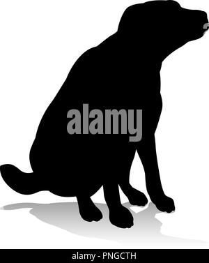 Cane Animale domestico Silhouette Illustrazione Vettoriale