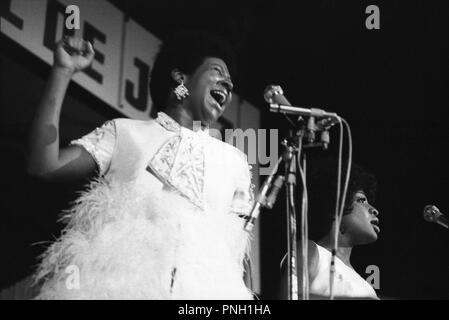 Concerto Aretha Franklin, Antibes Jazz Festival, 1970 21 luglio Foto Stock