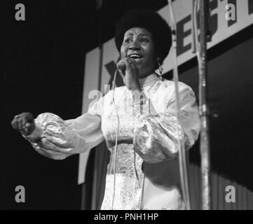 Concerto Aretha Franklin, Antibes Jazz Festival, 1970 21 luglio Foto Stock