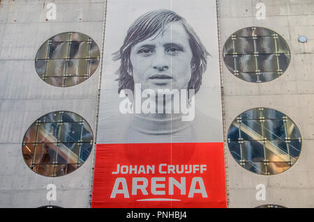 Billboard in Johan Cruijff Stadio Arena a Amsterdam Paesi Bassi 2018 Foto Stock