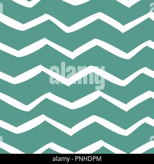 Zig-zag bianco seamless pattern. Vector trendy design geometrico per tessuto. Nautica blu e bianco Illustrazione Vettoriale