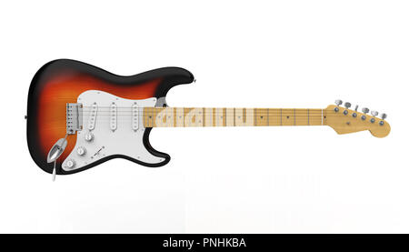 Chitarra elettrica isolata Foto Stock