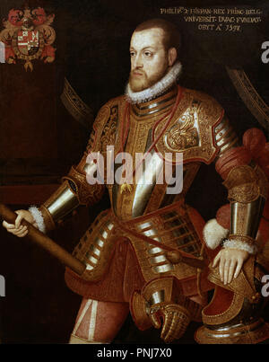 Filippo II. 1546. Pittura del rinascimento. Bruxelles, il Museo di Arte Antica Autore: anonimo flamenco. Posizione: MUSEOS REALES de Bellas Artes. Brüssel. Belgien. Foto Stock