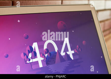 404 Errore schermata immagine Foto Stock