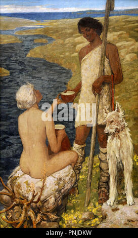 Fritz Erler - Begegnung Am Fluss Foto Stock