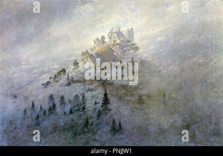 Friedrich Caspar David - IM Morgennebel Gebirge Foto Stock