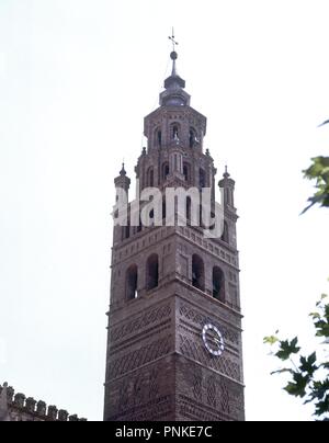 TORRE CAMPANARIO DE LA CATEDRAL DE TARAZONA - siglo XVI - MUDEJAR ARAGONES. Posizione: Catedral de Nuestra Señora de la huerta. TARAZONA. Saragozza Zaragoza. Spagna. Foto Stock