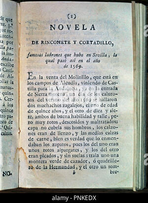 Novelas ejemplares . Novelas ejemplares. 1613. Madrid, Biblioteca Nazionale. Autore: CERVANTES, Miguel de. Posizione: Biblioteca Nacional-COLECCION. MADRID. Spagna. Foto Stock