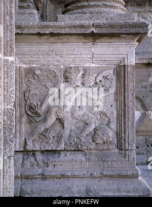 DETALLE DE LA PORTADA PRINCIPAL DE LA CATEDRAL DE ALMERIA - siglo XVI - RENACIMIENTO ESPAÑOL. Autore: OREA JUAN DE. Posizione: Catedral de Nuestra Señora de la Encarnación. Almería. Spagna. Foto Stock